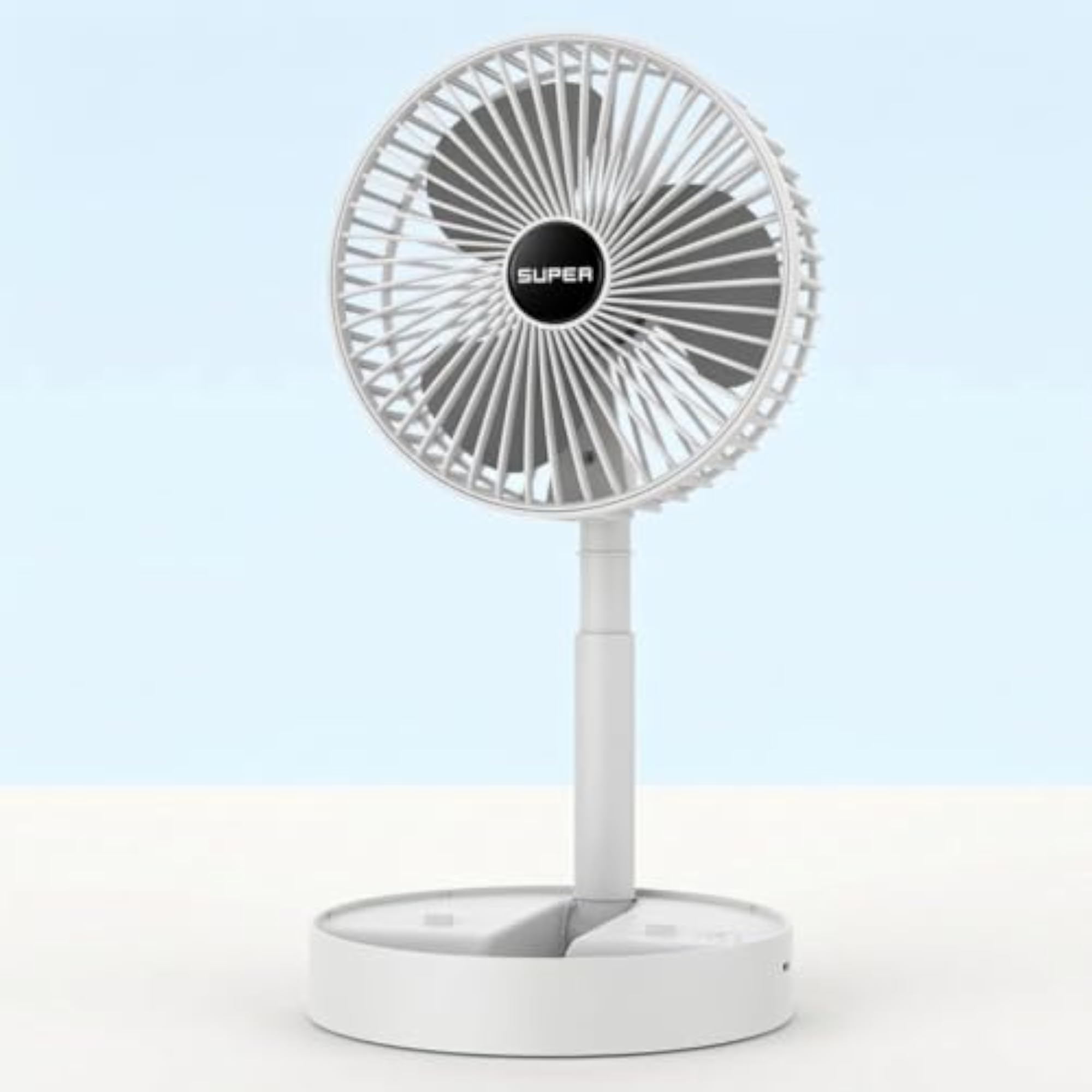 Compact Rechargeable Desktop Fan with Telescoping Stand