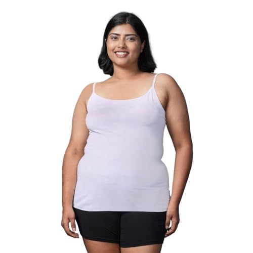 Image of Adira | Plus Size Camisole for Women | Plus Size Camisole | Soft Adjustable Shoulder Elastic | Layering Under Sheer Tops, Shirts & T-Shirts | Offers Full Coverage | Pack of 1
