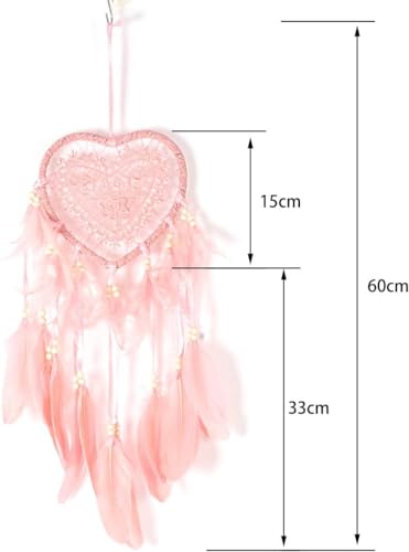 KIPTVO Pink Dream Catcher, Handmade Dream Catchers for Bedroom Wall Hanging Decorations Ornaments, Wedding GIfts - Image 2