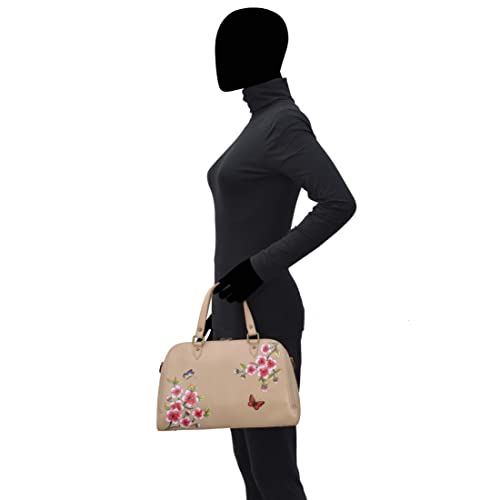 Image of Anuschka Women's Leather Satchel - Hand-Painted Genuine Leather Handbag with Detachable Strap for Everyday Use - 695, Satchel