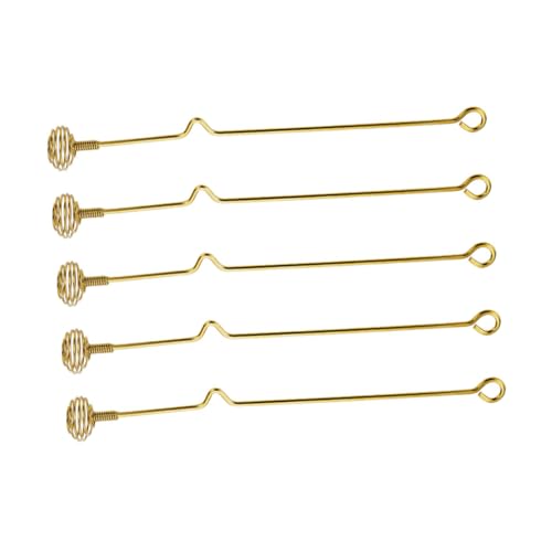 SOLUSTRE Stainless Steel Honey Stirrer Set 5pcs Delicate Dippers for Household Tea Coffee and Cocktails