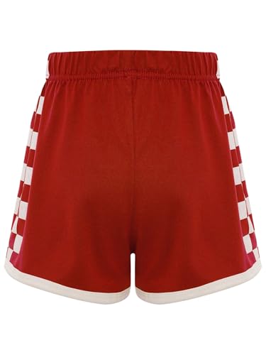 YEAHDOR Kids Girls Plaid Print Athletic Shorts Loose Fit High Waist Track Shorts Summer Casual Shorts4