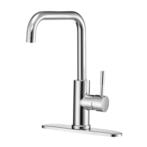 Image of Dura Faucet DF-MK533LK-CP RV Squared-Arc Kitchen Faucet (Chrome) | RV squared-arc single-handle kitchen faucet for campers and trailers. Chrome finish. Easy DIY install.