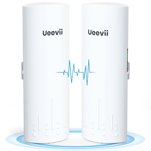 Image of Wireless Bridge, UeeVii CPE820 5.8G Point to Point for Starlink WiFi Extender Signal Booster with 16dBi Antenna, Long Range Up to 3KM, Plug and Play,24~48V PoE, IP65 Waterproof for Barn Shop,2-Pack