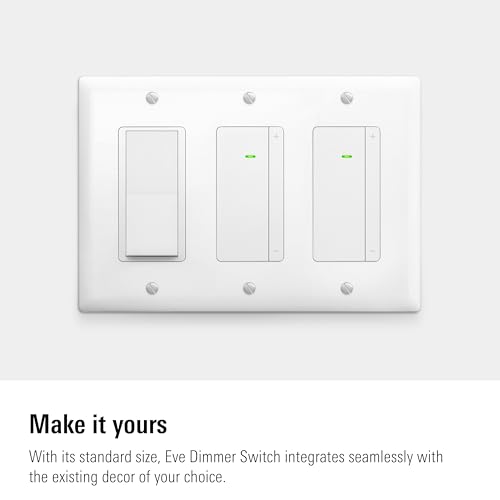 Image of Eve Dimmer Switch (Matter) - Smart Dimmer Switch, for Alexa /Apple /Google /SmartThings /Home Assistant; for Single-Pole switches; Requires Thread Border Router and Neutral Wire; UL-Certified