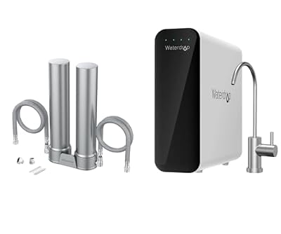 Waterdrop TSU 0.01?m Ultra-Filtration Under Sink Water Filter System with Waterdrop DST Under Sink Water Filter System,Silver Ions Enhanced Filtration, Reduce PFOA/PFOS, Bad Taste & Odor, Bundle