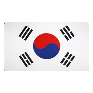 AZ FLAG - Flagge Südkorea - 90x60 cm - Koreanische Fahne 100% Polyester mit Messing-Ösen - 50g