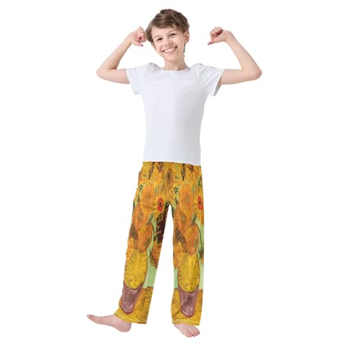 ALAZA Sunflower Print Pajama Pants Long Sleep Pant Pajama Bottoms Elastic Waist with Pockets2