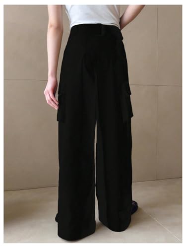 GORGLITTER Men's Baggy Cargo Pants Wide Leg Metal High Waist Cool Work Pants Y2K2