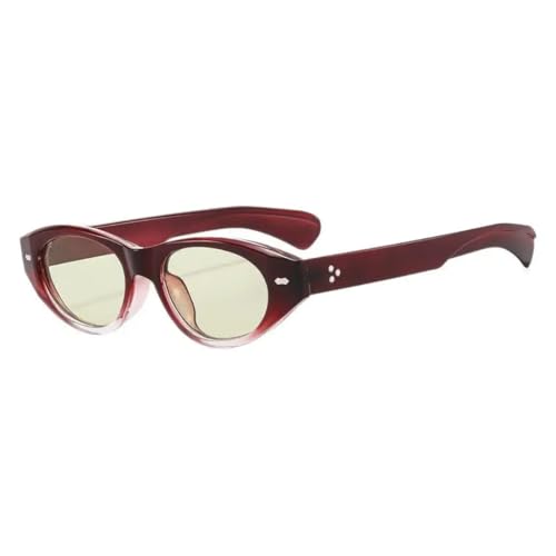 Lunettes de soleil ovales rétro à rivets pour femmes et hommes avec protection UV400