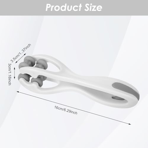 Image of HANNEA Finger Massager Roller Acupressure Hand Tool Pain Relief Grey | Gentle Pressure Massage, Helps Ease Daily Hand Tension, Handheld Build, Dual Row Design, Compact Carry Size, Easy Manual Use