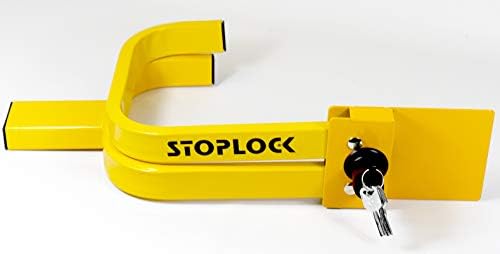 Stoplock Wheel Clamp HG 400-00 - Anti-Theft Lock Device for Small-Wheeled Cars Caravans Trailers With 13" to 15" Wheels , Yellow