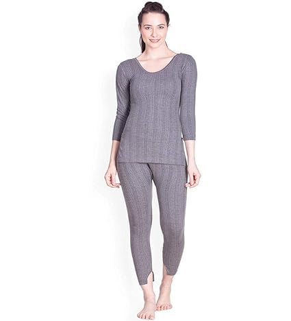 Full Sleeve Upper Vest for Women Thermal Top and Lower Thermal Set for Women Winter Medium Size(Black)-image-10