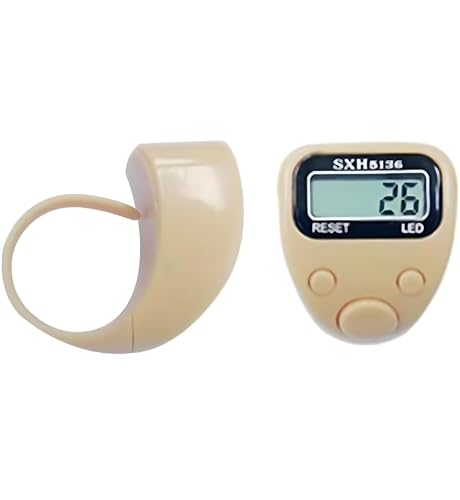 Image of White 5 Digit Naam Jap Counter|Tasbih Counter|Mini Digital Tally Counter Finger Ring|Chanting Count Machine for Meditation, Mantra Jap,Cricket Umpire|Digital Counting Device (Model No 506 White)