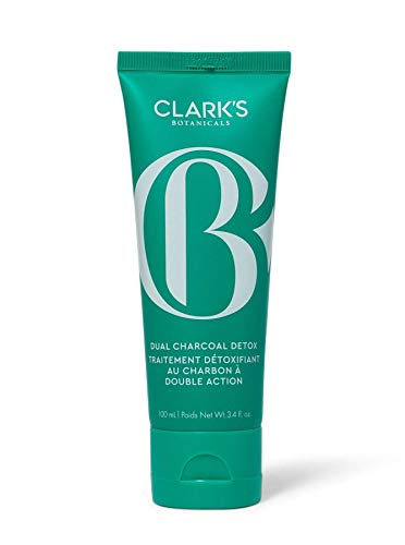 Clark's Botanicals Dual Charcoal Detox Anti-Pollution Scrub: Cleanser, Exfoliant and Mask Combo to Brighten and Purify Skin with Charcoal, Ginger, Jasmine, Fruit Extracts and Jojoba Oil, 100 ml