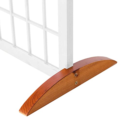 Homestyle4u 1601, Paraventhalter Befestigung 2er Set Standfuß für Paravent Raumteiler 2 Stück Braun