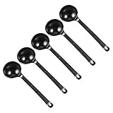 BESPORTBLE Juego de 5 Cucharas Soperas Largas para Sopa y Fideos de Arroz Color Negro Material Seguro para Contacto Alimentario Ideales para Restaurante y Uso Cocina