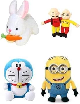 Nihan Enterprises Combo Pack of 4 Soft Toys for Child Birthday 20 cm Multicolor