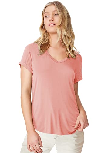 Image of Fabricorn Combo of Three Cotton V-Neck Up Down Short Sleeve Tshirt for Women (Pack of 3)