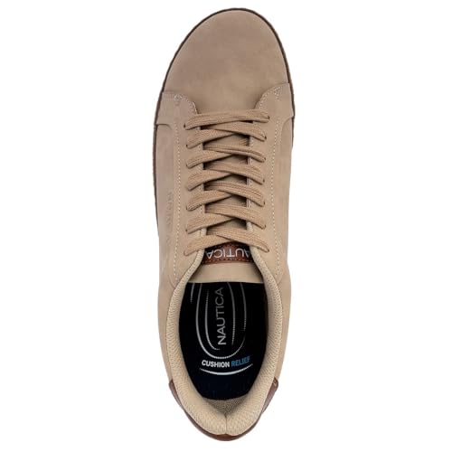 Image of Nautica Men's Casual Court Fashion Sneakers Classic Low-Top Lace-Up Shoes Comfortable Everyday Walking Style with Durable Outsole and Vegan Leather Upper