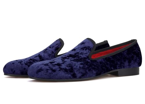 Santimon Men's Loafers & Slip-Ons Prom Party Dress Velvet Penny Loafers Fashion Tuxedo Wedding Casual Business Luxury Shoes Smoking Bar Disco Moccasins for Men Boy4