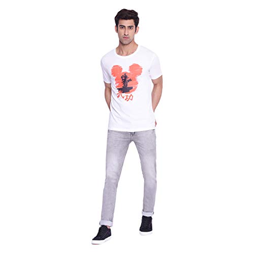 Image of Mickey Mouse Family by Wear Your Mind Men's Regular Fit Round Neck Short Sleeves Knitted T-Shirt
