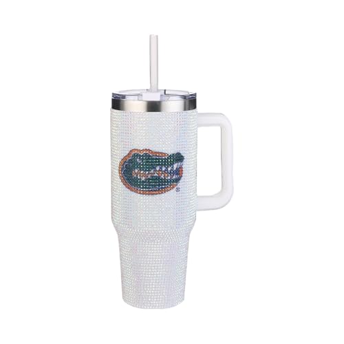 Image of The Memory Company Officially Licensed 40oz White Bling Game Day Tumbler, University of Florida
