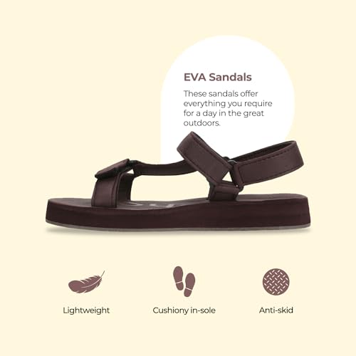 Image of YOHO EVA Sandals for Women | EVA sole | Comfortable cushioned sole with TPR base | Lightweight | Soft skin friendly straps | Adjustable straps | Velcro closure | Vibrant colour options