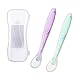 Artibetter 2pcs Cuchara de alimentación para bebés Cuchillería de silicona Utensilio con estuche Cucharas de bebé de punta suave para bebés recién nacidos Niños Niños Pequeños