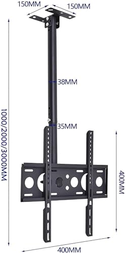 Support TV plafond pivotant à 360° avec inclinaison et hauteur ajustable
