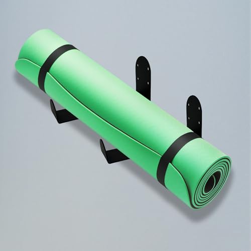 Yoga Mat Holder Wall Mount - Yoga Mat Storage Rack for Foam Rolle...