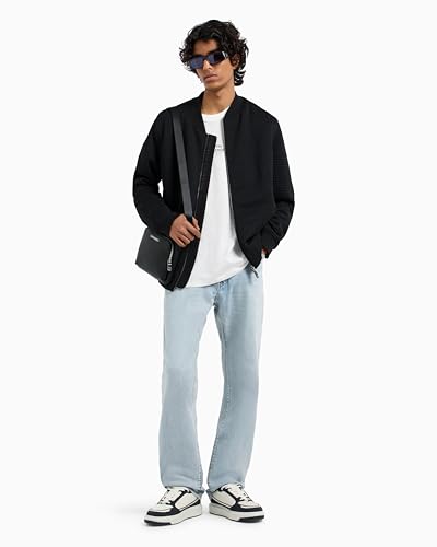 Armani Exchange Men's Relaxed Straight Fit Light Blue Denim, Super Light Blue Denim, 36