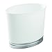 iDesign InterDesign York Oval Wastebasket Trash Can-White/Chrome, 27.3 x 15.9 x 25 cm