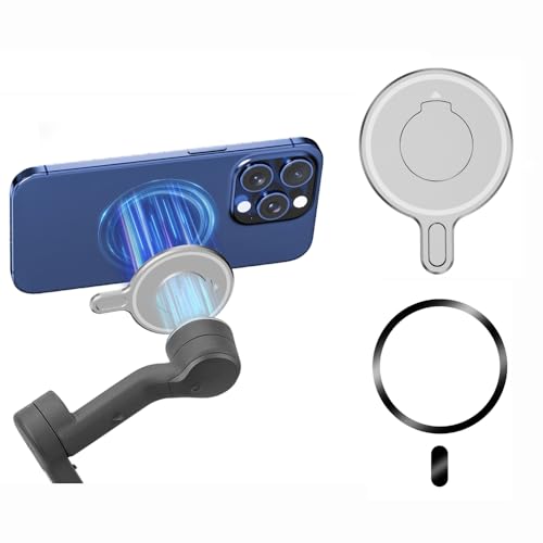 Adaptador de montaje magnético para teléfono DJI Osmo Mobile 7/7P, placa magnética fuerte con anillo magnético para una amplia gama de smartphones, accesorios de expansión de base estabilizadora de