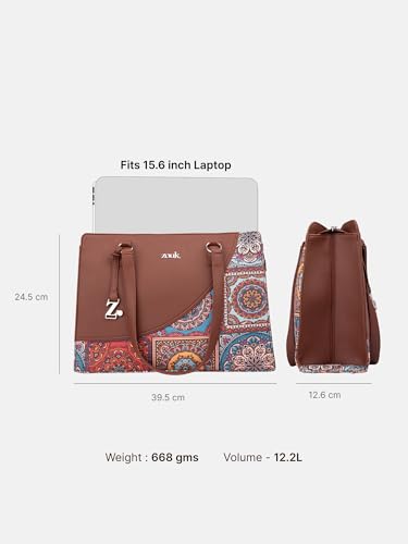 ZOUK Women's Office Essential Bag Multicolor Mandala Print - Image 6
