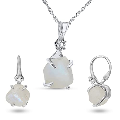 real raw moonstone drop earrings and...