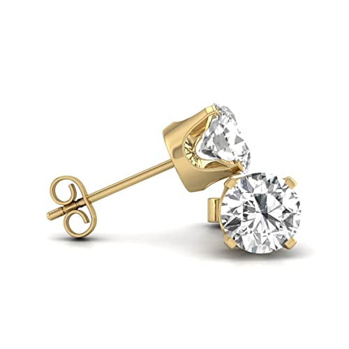 TimeLess Classics 1/4-3/4 CTW Natural Diamond Solitaire Stud Earrings For Women in 14K White and Yellow Gold - Gift For Her2