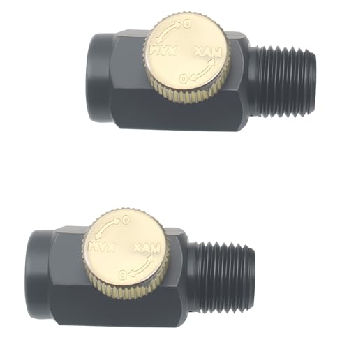 OZXNO 2 Pcs Brass In-Line Air Flow Regulator Adjustable 1/4' NPT Male & Female In-Line Air Flow...