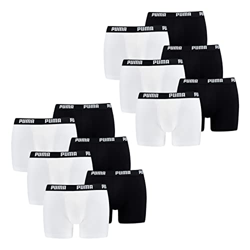 Preisvergleich Produktbild PUMA 12 er Pack Boxer Boxershorts Men Herren Unterhose Pant Unterwäsche, Farbe:301 - White / Black, Bekleidungsgröße:XXL