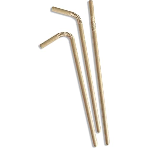 ALGON | Pajitas cartón 150/U para bebidas frías y calientes - Pajitas Cartón Tamaño 197x6 Resistentes, duraderas y de uso versátil en fiestas y eventos