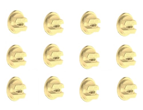 Pack of 12 - TeeJet Brass Even Flat Spray Tip 80° Rated 1.0 GPM @ 40 PSI Farmer Bob's Parts TP8010E, Gold
