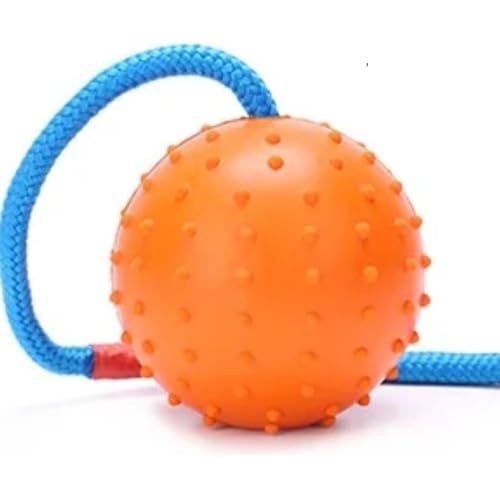SparkDog Working Dog Fetch Ball with Rope &ndash; Durable Dog Training Ball for K9, Schutzhund, IPO...