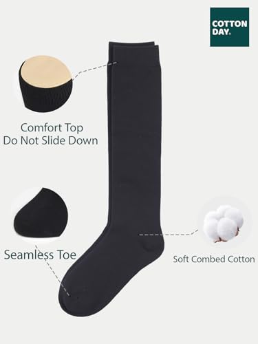 image for COTTON DAY 3 Pack Kids Girls Soft Knee High School Uniform Dress Socks