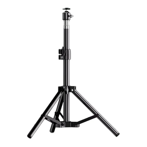 Universal Folding Tripod Stand with Durable Metal Construction, Adjustable Pan-Tilt Holder, Compact Desktop Mount for Telescopic Bedside Floor Projector, Office Use