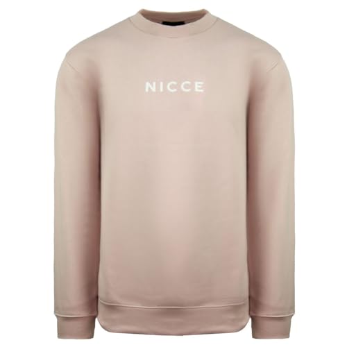Image of Nicce Long Sleeve Pullover Centre Logo Light Pink Mens Sweater 001 1 03 03 0339