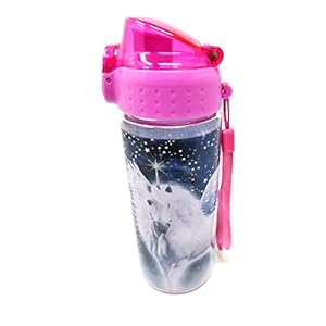 Lekvrije drinkfles voor kinderen, onbreekbaar, licht, van Tritan, BPA-vrij, 500 ml, voor school, kleuterschool, sport (eenhoorn)