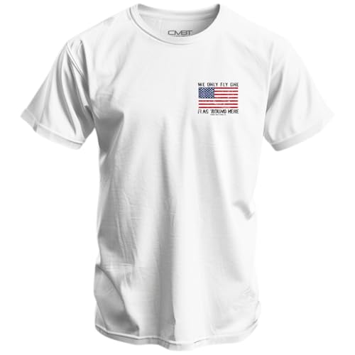 Combat Iron Men's Graphic T-Shirt | We Only Fly One Flag Round Here | Cotton-Poly Blend | Athletic Fit, Tagless Comfort2
