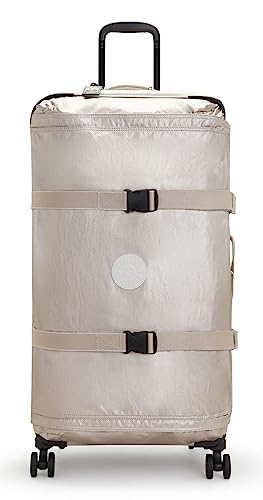 Kipling Spontaneous L Equipaje- Equipaje De Mano Para Mujer, Gris Metallic Glow Kipling Spontaneous L Equipaje- Equipaje De Mano Para Mujer, Gris Metallic Glow