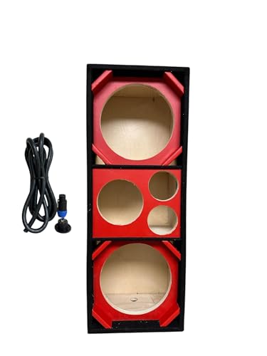 10 Brazilian Style Chuchera Speaker Box for Two 10 Speakers & 1 Driver Two Tweeters Vented Enclosure for Car (red)