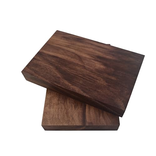 2PCS Unfinished Walnut Wood Blocks for DIY Crafting Scroll Saw Woodworking Wood Carving Burning Laser Cutting Engraving CNC Cutting Painting Fretwork (5.9 x 3.93 x 0.78)